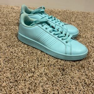 Aqua blue adidas sneakers. Never worn. Size 9